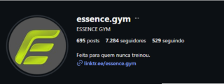 Perfil da Essence Gym hoje com 7.284 seguidores
